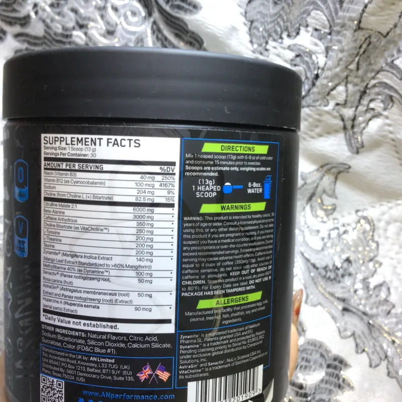 Pre entreno sabor blue raspberry