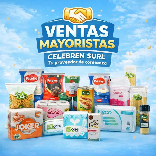 CELEBREN SURL
Tu proveedor de confianza, con la mayor variedad a tu alcance. En nuestro catálogo encontrarás todo lo que necesitas para tu negocio.
La compra mínima aplica por presentación: una caja, una paca o un blíster, según el producto.
Realizamos todas nuestras ventas de forma segura y formal mediante factura, y ofrecemos múltiples opciones para tu comodidad:
💰 Pago en USD, EUR o CUP (efectivo).
🌍 Pago desde el exterior a través de Tropipay o Zelle.
🚛 ¿Necesitas entrega a domicilio?
Ofrecemos servicio de transporte. El costo se cotiza de manera personalizada según tu dirección exacta y el volumen de tu compra.
¡Contáctanos al WhatsApp para hacer tu pedido!