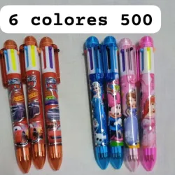 Bolígrafos con 6 colores para niñas y niños 