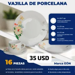 Vajilla de Porcelana [16 piezas]