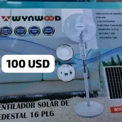 Ventilador Recargable Solar de Pedestal con Panel
