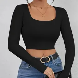 Blusa Corta de Mangas Largas