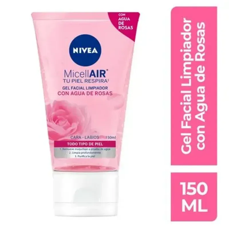 Gel facial limpiador de rosa