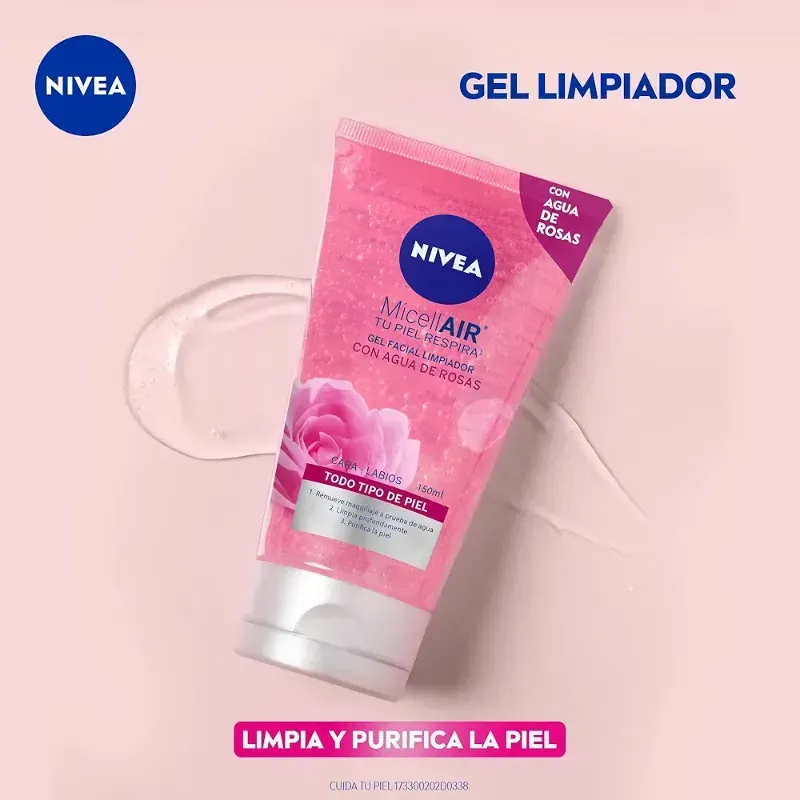 Gel facial limpiador de rosa