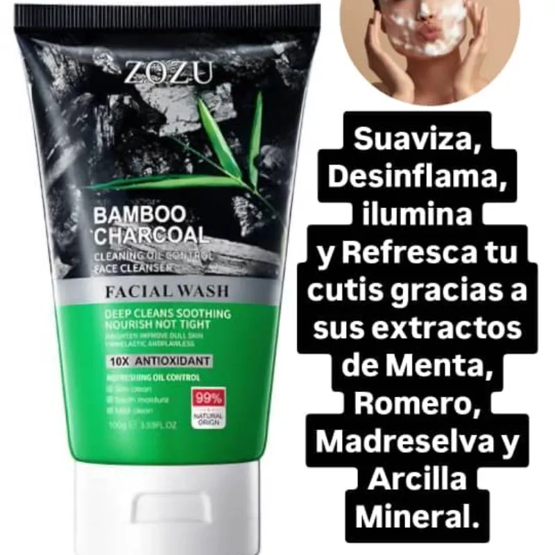 Limpiador Facial de Carbón Bambú