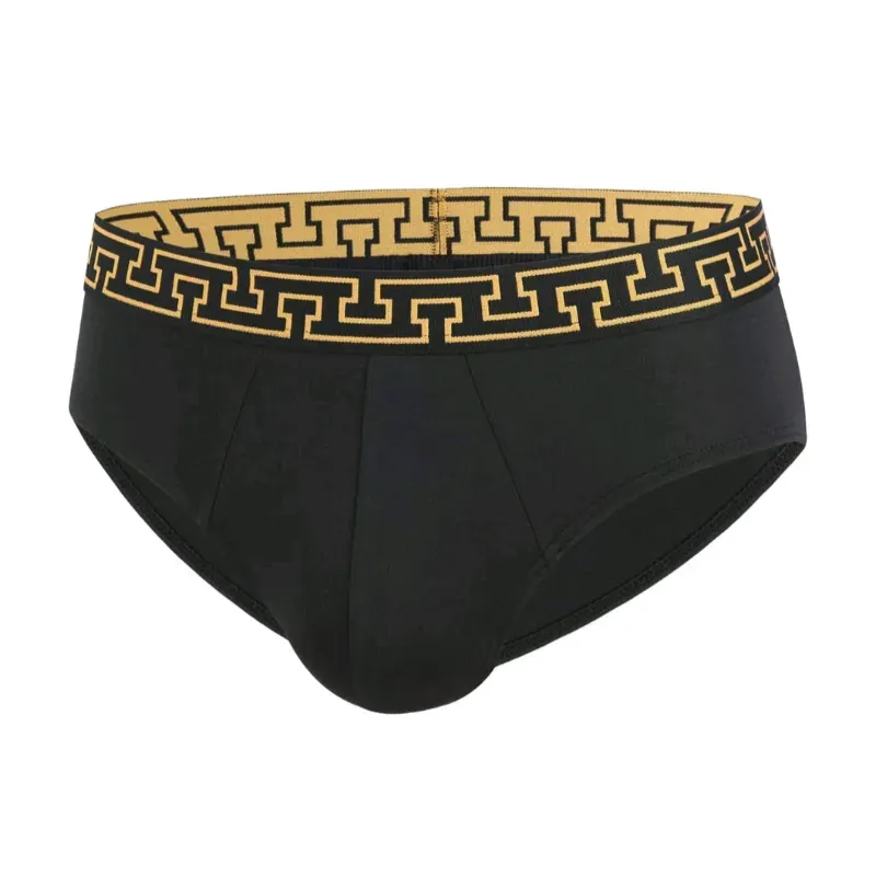 Calzón negro con elásticos en amarillo 