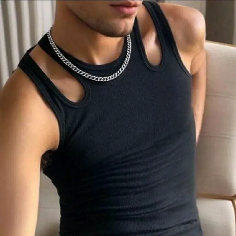 Camiseta negra de doble tiras