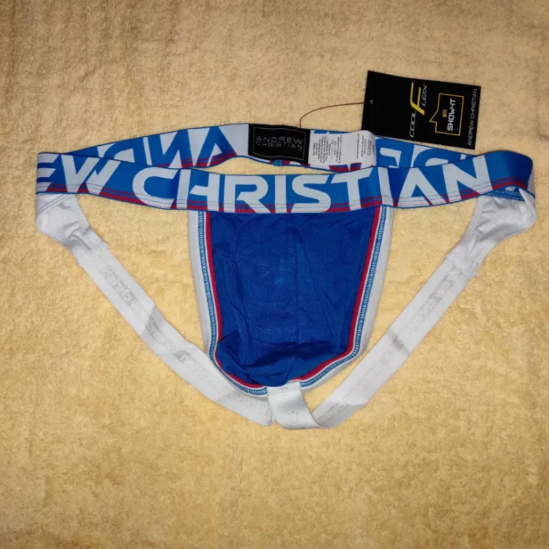 Suspensorio Andrew Christian Azul y blanco 