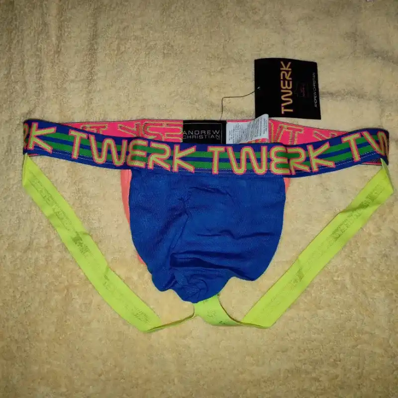 Suspensorio Hilo Twerk azul y amarillo