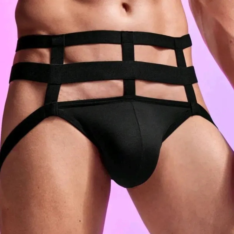 Suspensorio negro de muchas tiras