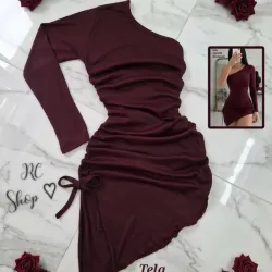 ✨Vestido Corto Con Recogido y Pico ✨