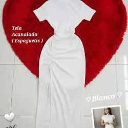 ✨Vestido Mangas cortas , ~Con Recogido en Pierna ✨