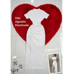 ✨Vestido Mangas cortas , ~Con Recogido en Pierna ✨