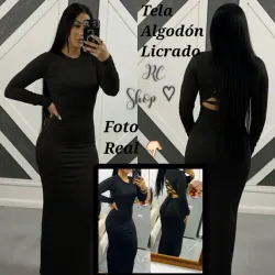 ♡~ Vestido Mangas Largas ,  Cruzado Detrás ✨