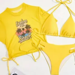 Juego de bikini amarillo