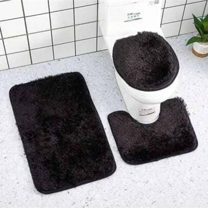Set de 3 alfombras peluches para baño