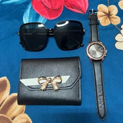 Reloj + monedero + gafas