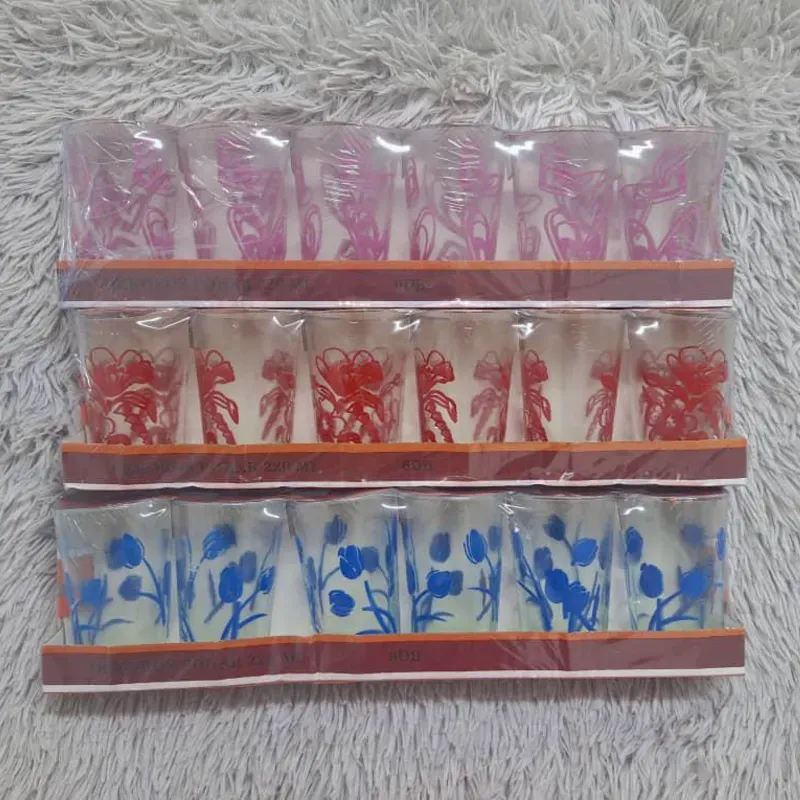 Set de 6 vasos de cristal