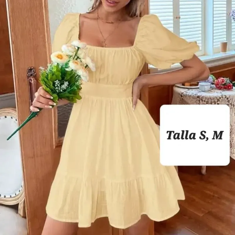 Vestido amarillo claro