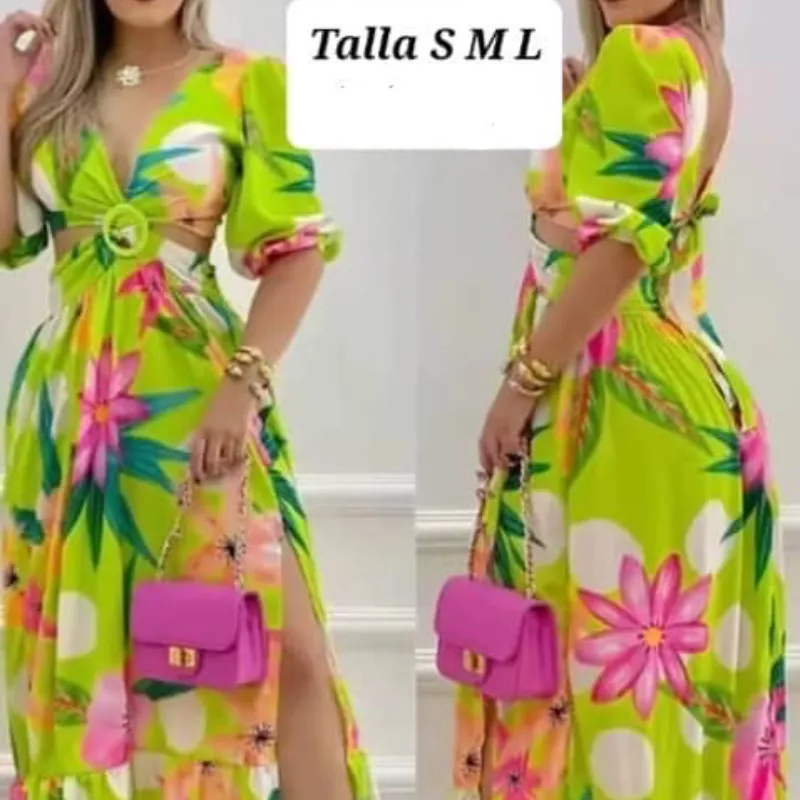Vestido amarillo floreado