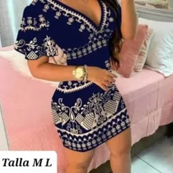 Vestido azul ajustado corto
