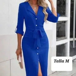 Vestido azul camisero