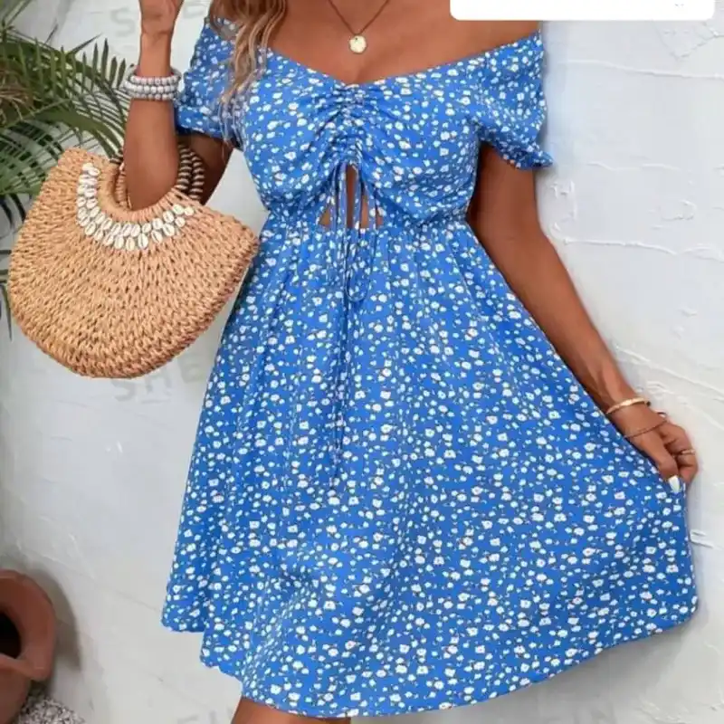 Vestido azul corto