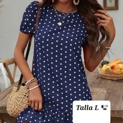 Vestido azul de bolas