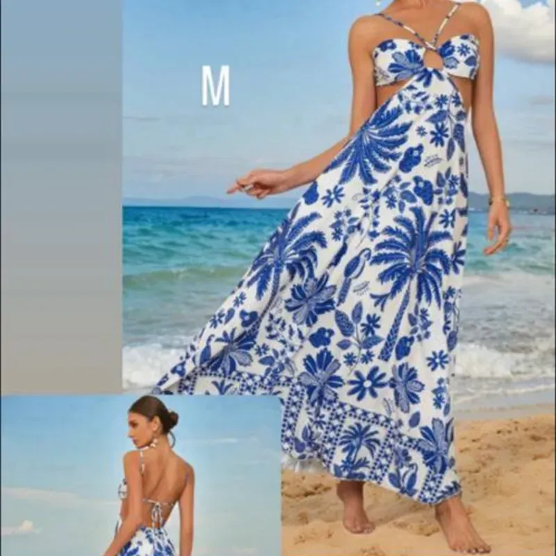Vestido azul floreado