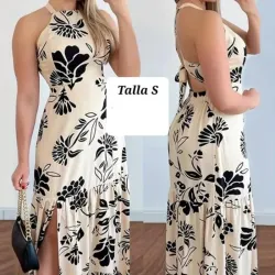 Vestido beis floreado