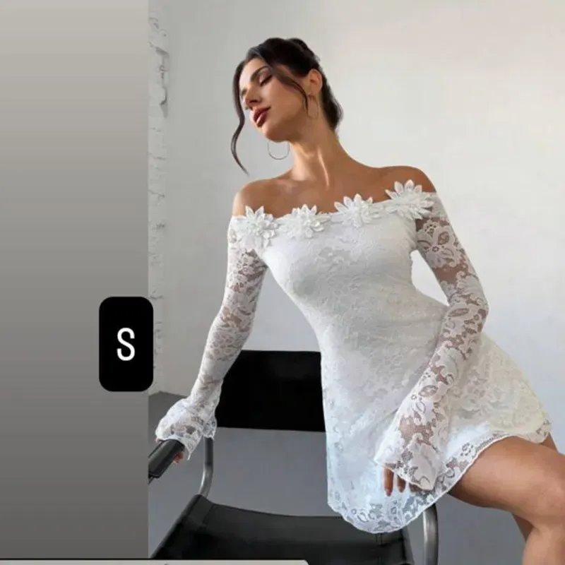 Vestido blanco mangas largas