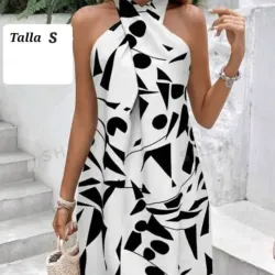 Vestido blanco y negro