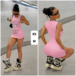 Vestido corto rosa