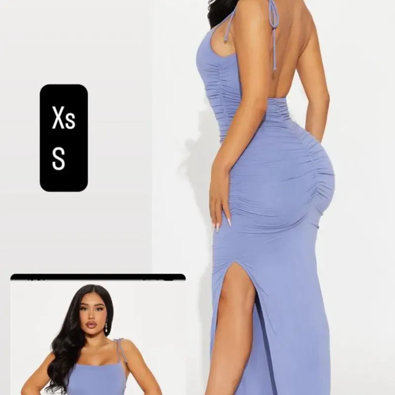 Vestido largo azul