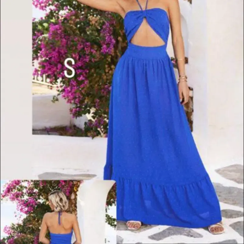 Vestido largo azul