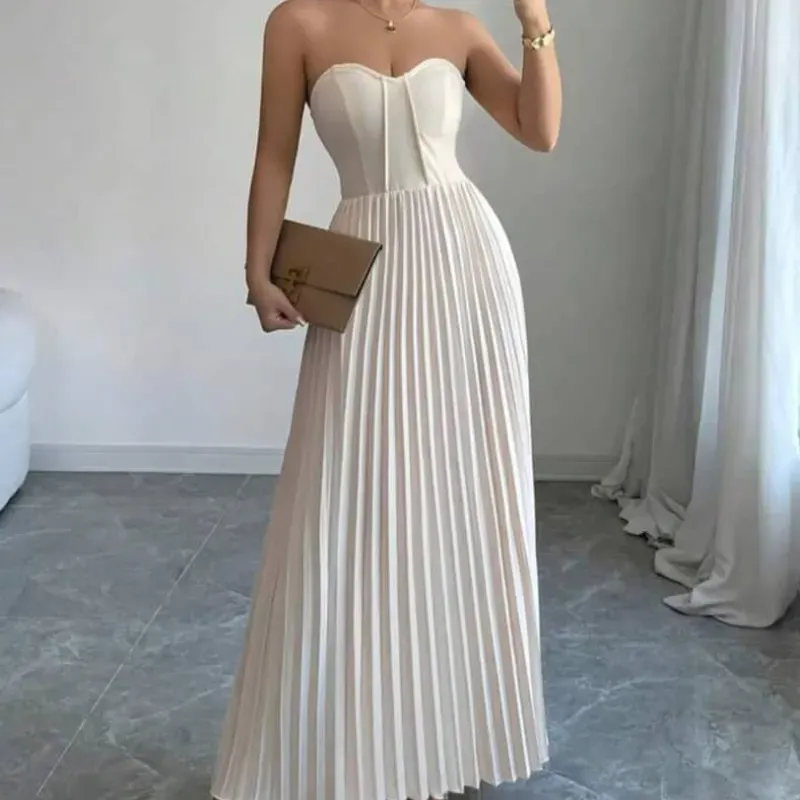 Vestido largo beis