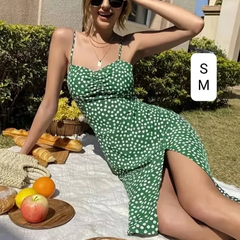 Vestido verde de florecitas