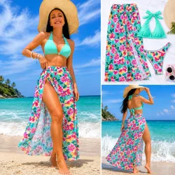 CONJUNTO PLAYERO DE BIKINIS Y PAREO
