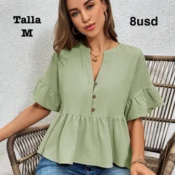 Blusa de vuelos en mangas y abajo