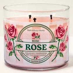 Vela 3 mechas Rose