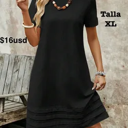 Vestido 100% algodón negro