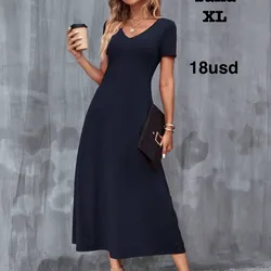 Vestido De Bolsillo Oculto De Color Sólido Para Mujer