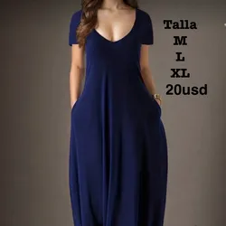 Vestido de mujer de manga corta y cuello en V de unicolor con bolsillos, verano