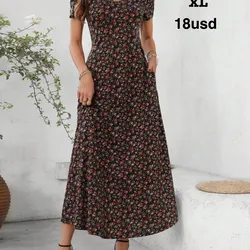 Vestido elegante casual de mini flores ditsy para vacaciones de mujer