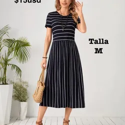 Vestido rayas horizontales y verticales