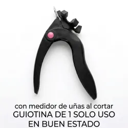 Guiotina poco uso tiene medidor de uñas para definir el largo a cortar