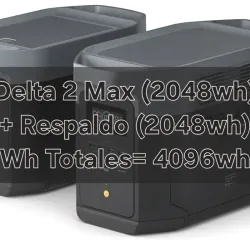 Estación Ecoflow delta 2 Max (2048Wh) + Batería Extra Delta 2 Max (2048Wh)= (4096Wh)