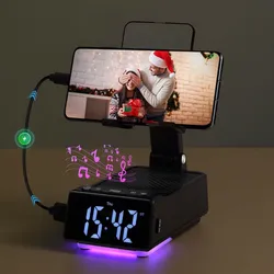 SOPORTE DE TELÉFONO CON BLUETOOTH ALARMA CARGADOR