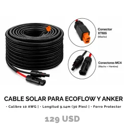 Cable solar para ECO FLOW y ANKER.