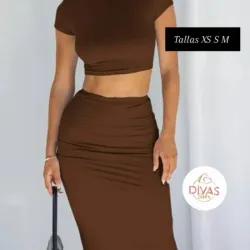 Conjunto de blusa y saya larga